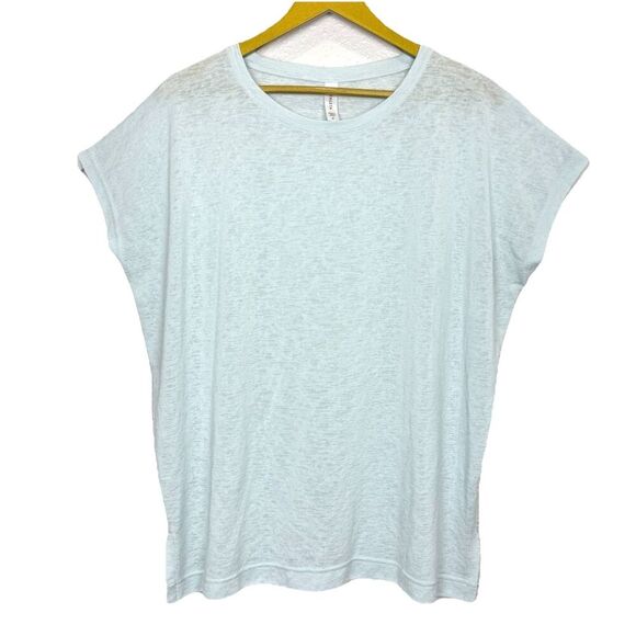 Athleta Release Tee Short Sleeve Knit Top Shirt Relaxed Fit Light Blue Size S - Picture 1 of 4